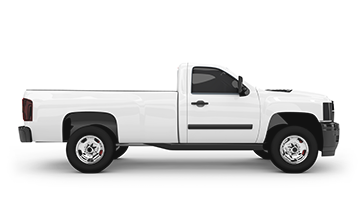 White pickup truck showcasing the exterior design, relevant to Mr. Shine's car wash services for SUVs and pickups.